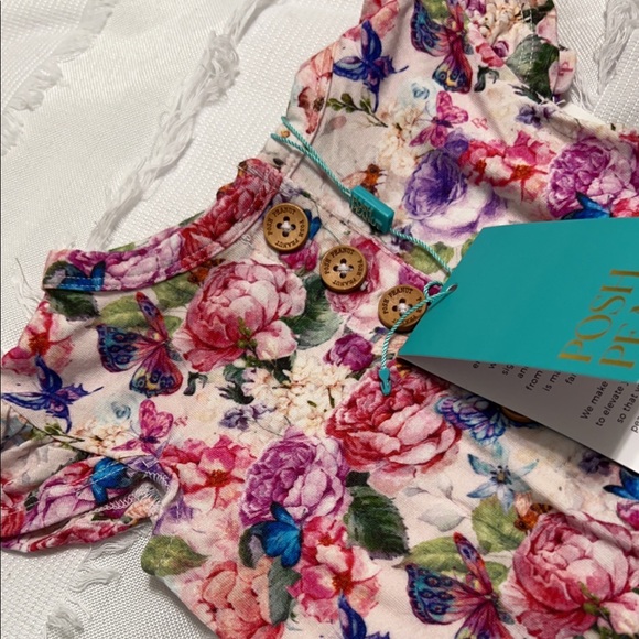 Posh Peanut Ruffled Cap Sleeve Romper w/ Ruffle Butt - Picture 4 of 8